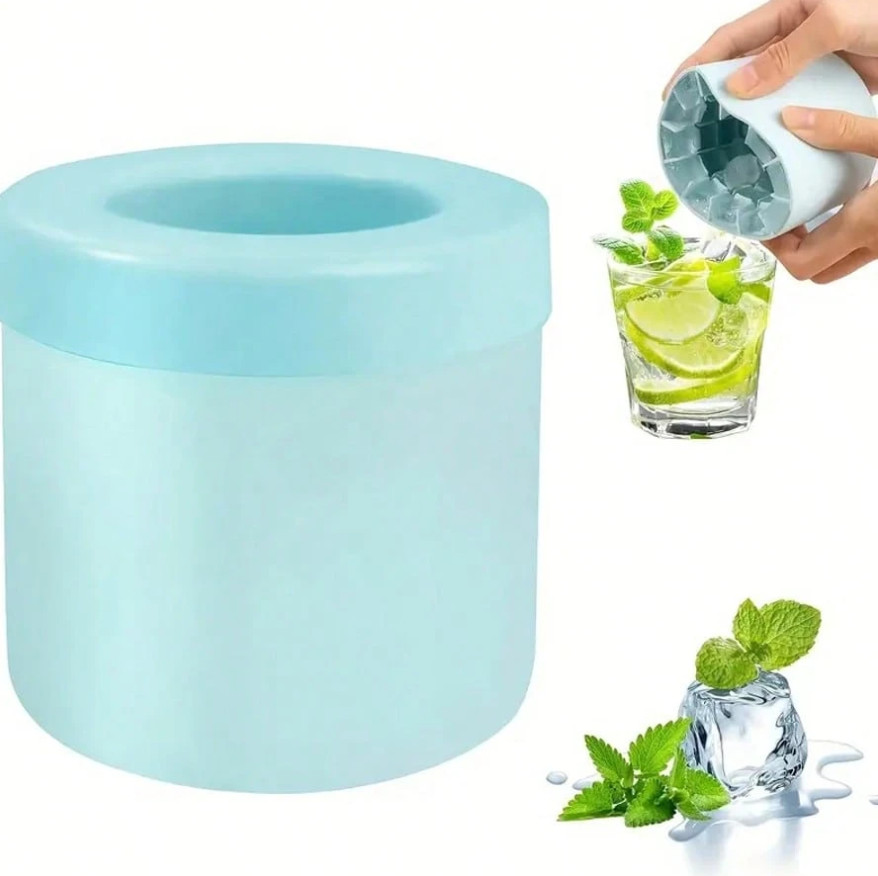 1 pc Quick-Freezing Silicone Ice Mold, Easy Release, Makes 60 Ice Cubes, Blue