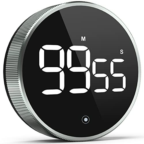 Digital Kitchen Timer, 3.8'' Large LED Display Countdown Countup Ridged Knob