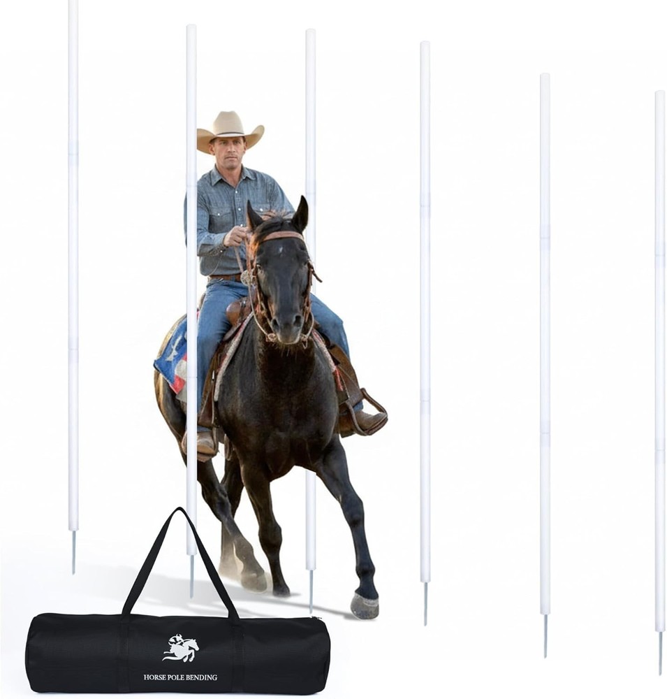 6 Pcs 6FT Adjustable Pole Bending Kit for Equine & Multi-Sport Agility Training