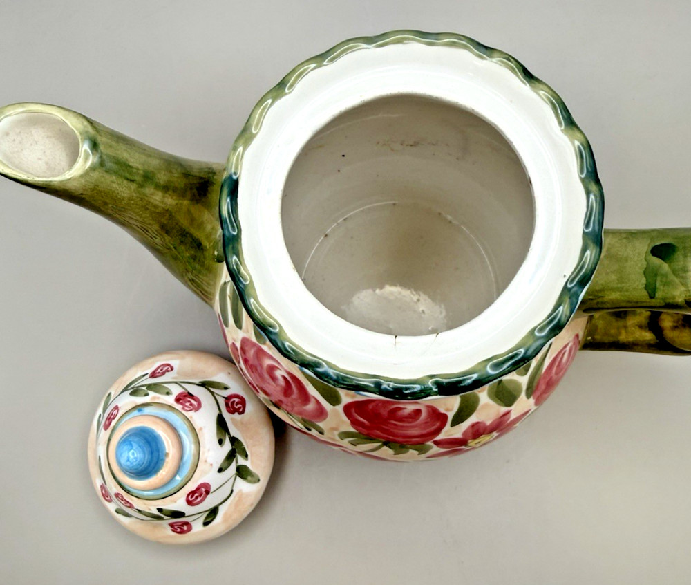 H. BeaugArt Designs Ceramic Teapot-Floral Pattern