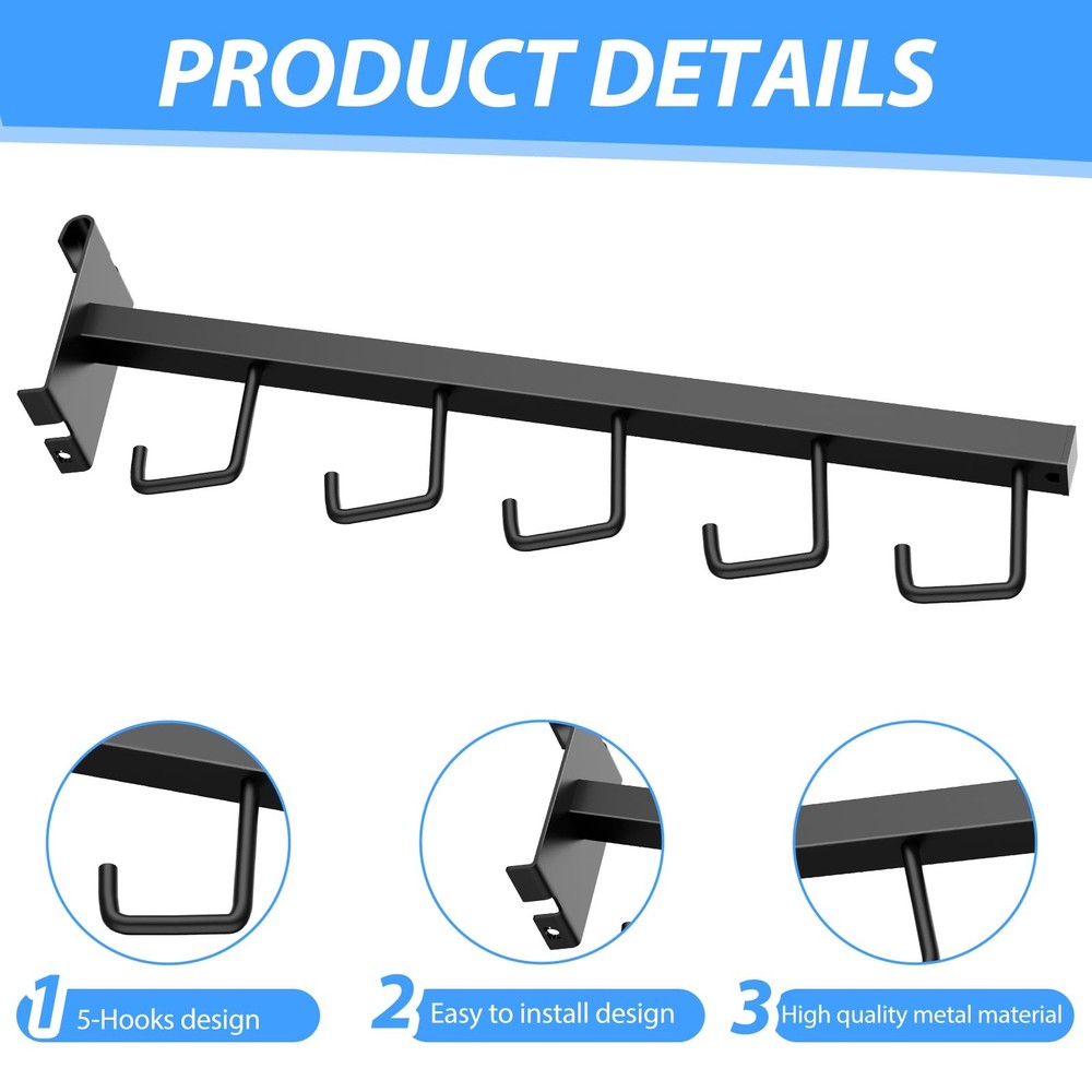 5 Pack Gridwall Waterfall Faceout with 5 Hooks Gridwall Clothes Hanger Gridwall