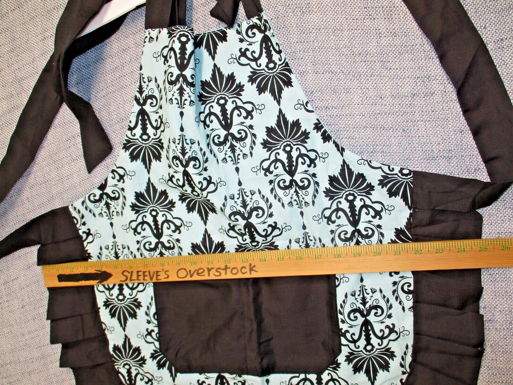 Black & White Kitchen Chef Apron with Front Pocket