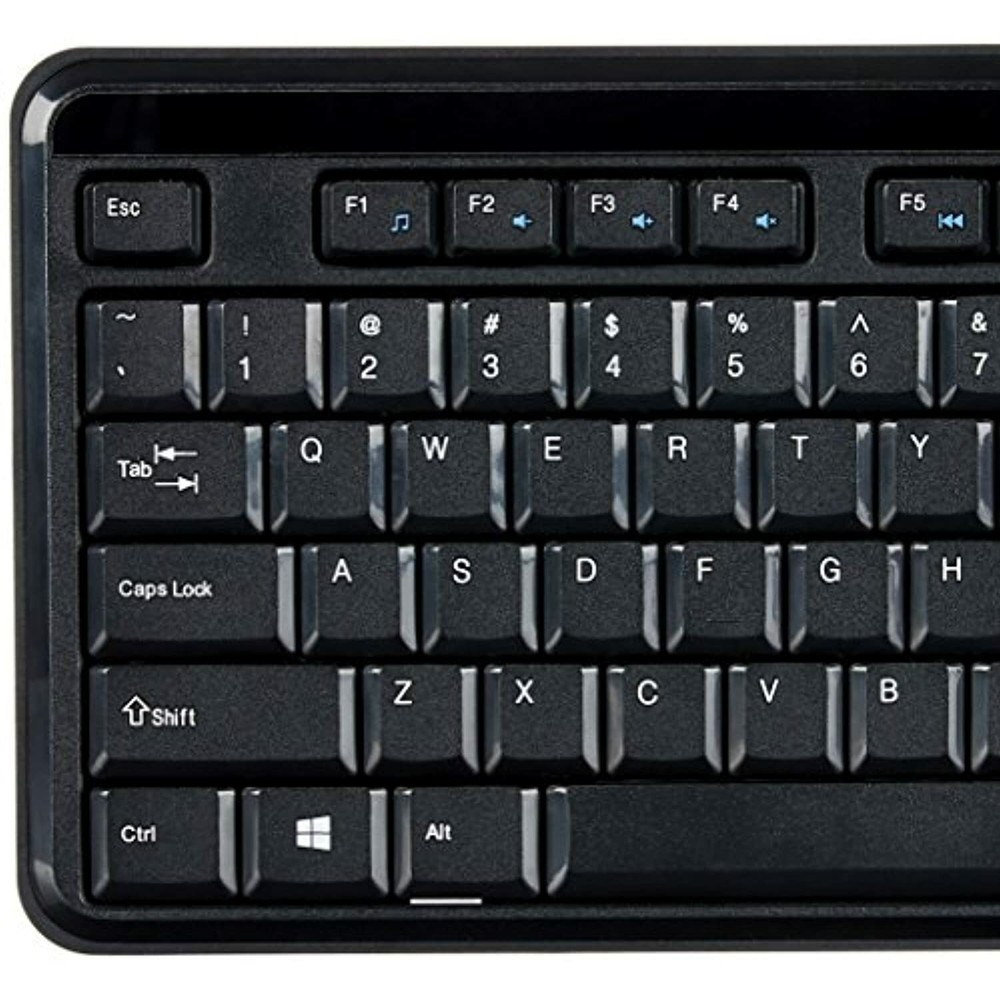 Wireless Computer Keyboard and Mouse Combo - US Layout (QWERTY), Black