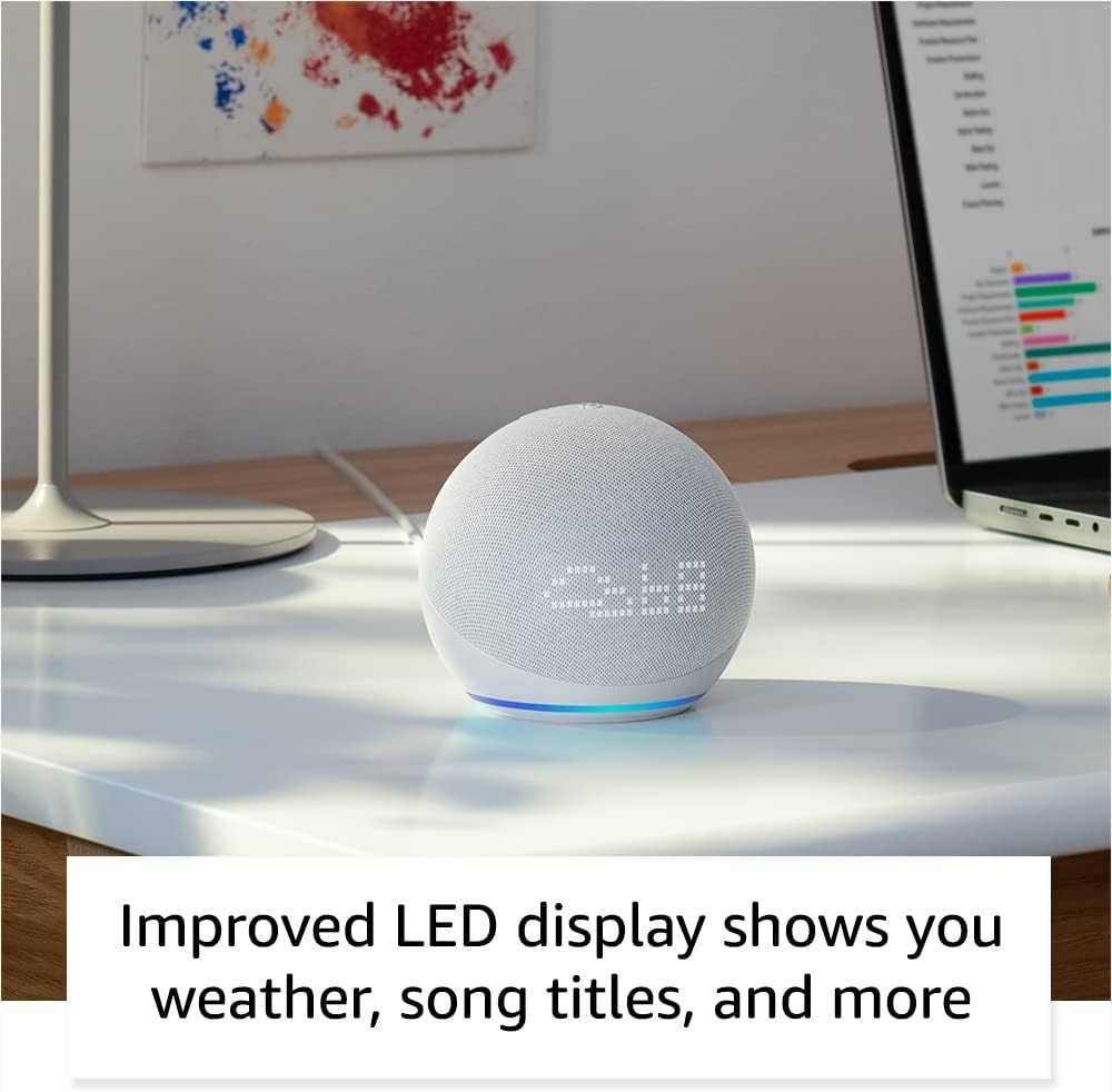 Amazon Echo Dot (5th Gen) Smart Speaker With Alexa and Clock NEW Cloud Blue