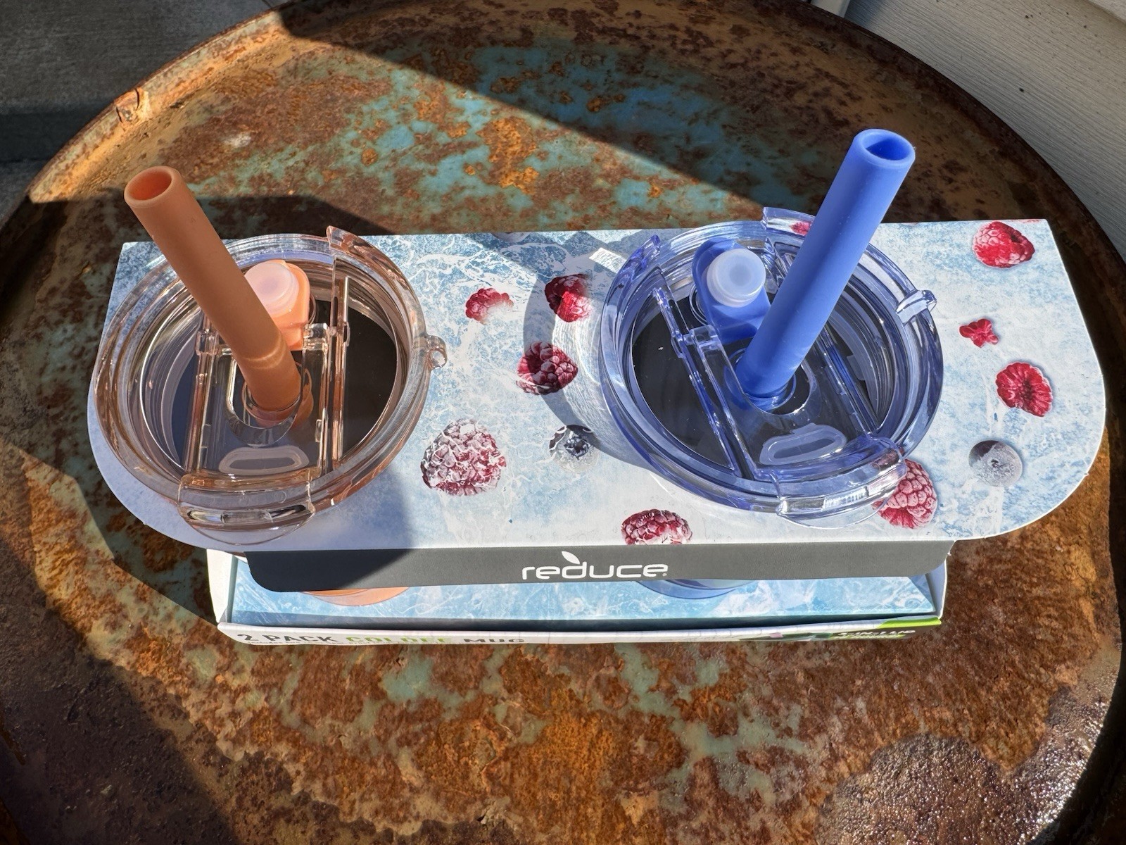 REDUCE 14oz, 2 Stainless Steel Tumbler Spill-Proof with Handle & Straws for Kids