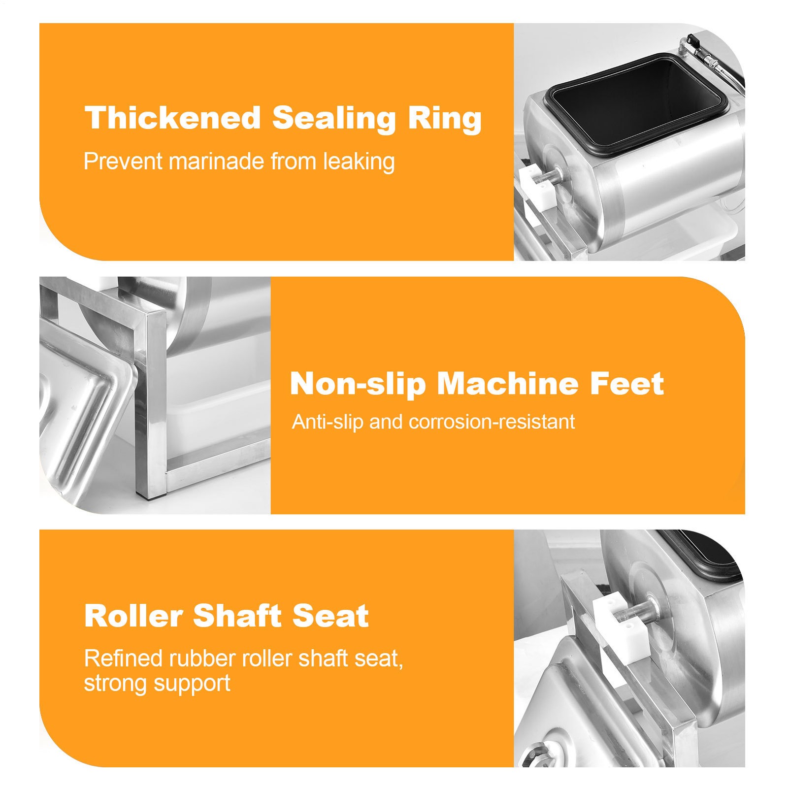 18L Meat Tumbler Marinator Vacuum Pump Curing Rolling Kneading Machine US STOCK