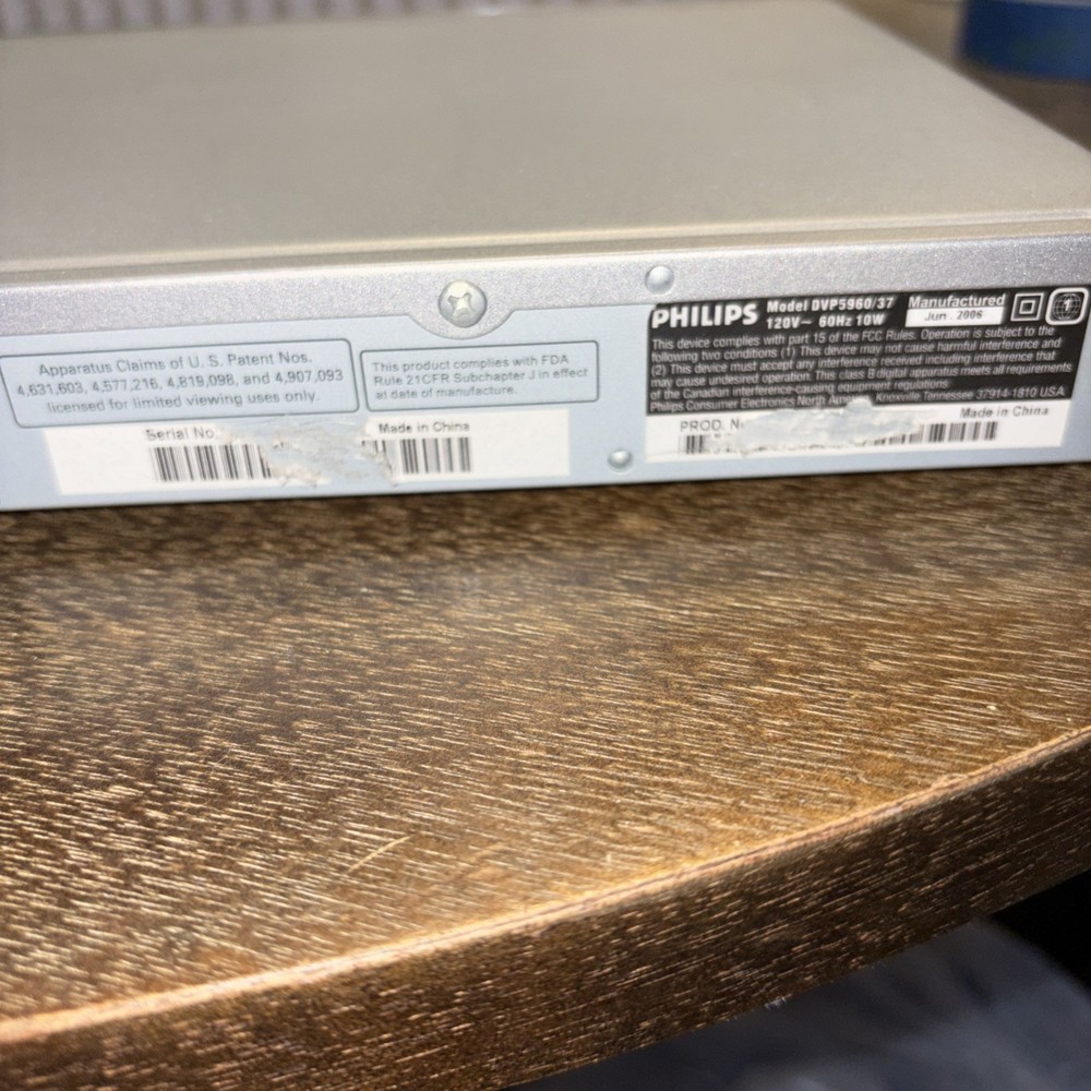 Philips DVP 5960 HDMI DVD Player Tested Working