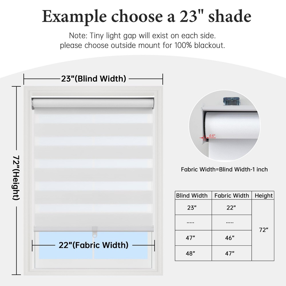 Zebra Blinds Whiteout & Light Filtering Light Control Window Privacy Roller B...