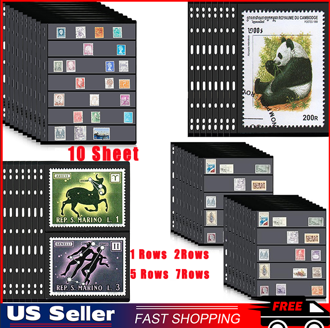 Stamp Pages for Stamp Album Binder 10 Sheet 7 Rows Pages for Collectors