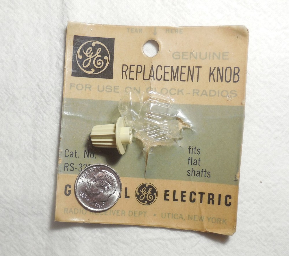 NOS G.E. Clock Knob RS-3208 Flat Shaft