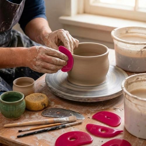 Pottery Ribs for Pottery Tools and Clay Tools, Soft Silicone Ceramic red-6