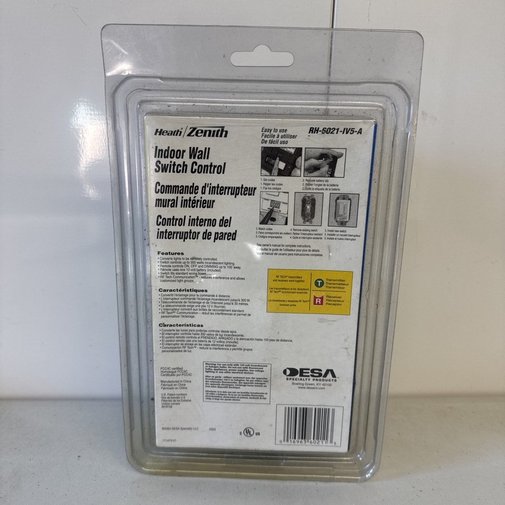 Heath Zenith RH-6021-IV5-A INDOOR WALL SWITCH beige Wireless Command Switch