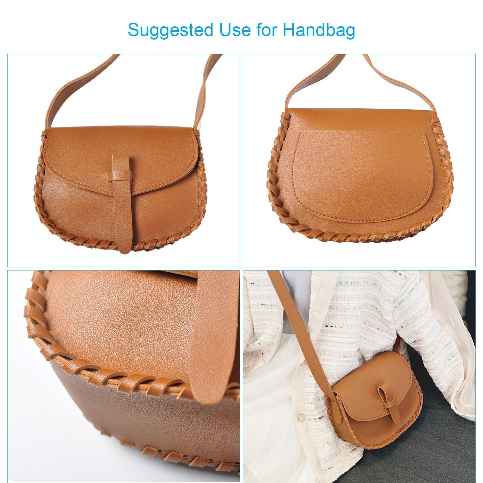 TeeLiy 3mm Flat Genuine Leather Cord, Strip Cord Braiding String Flat, Tan