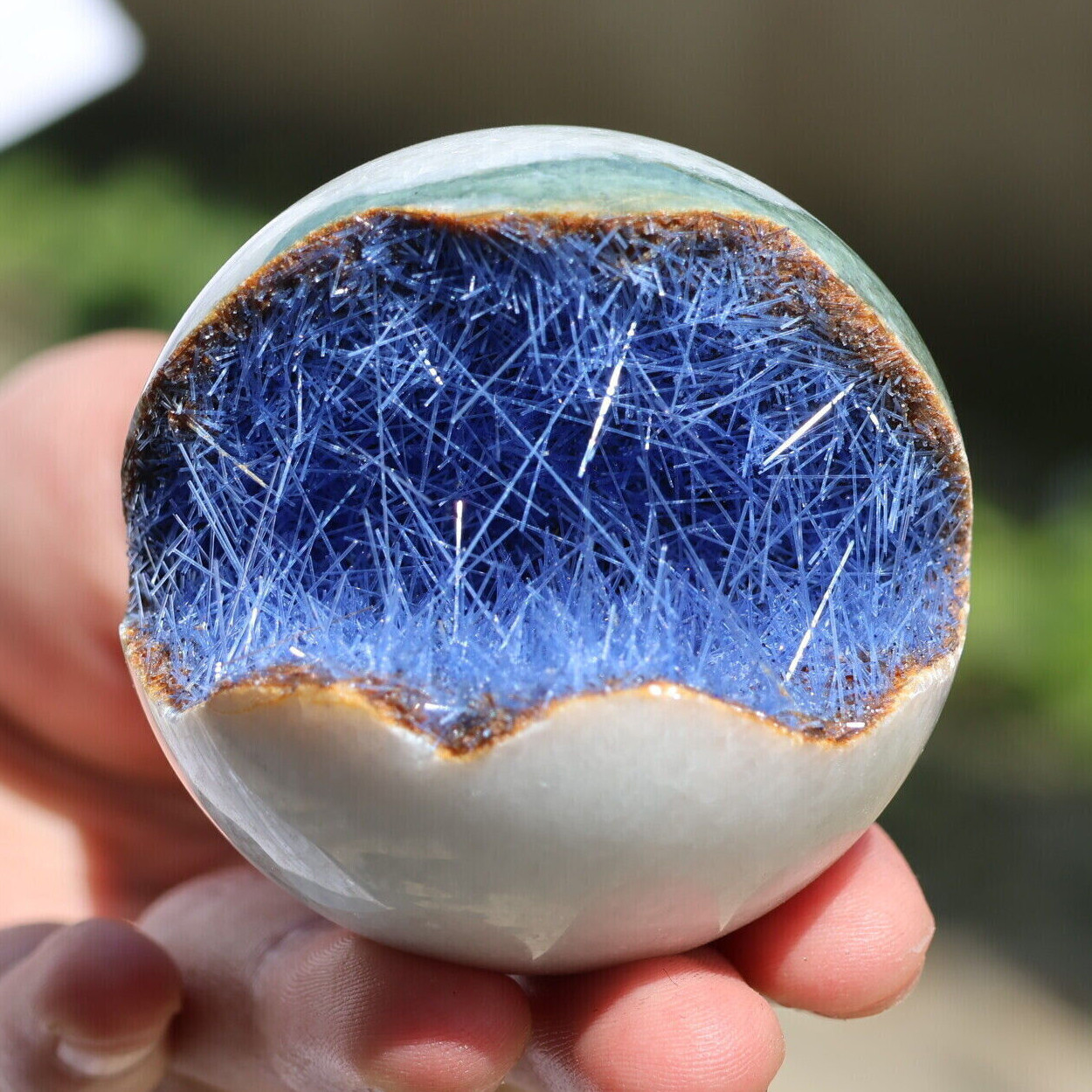 Blue Natural Goethite Crystal Quartz Energy Ore Healing Mineral Specimen