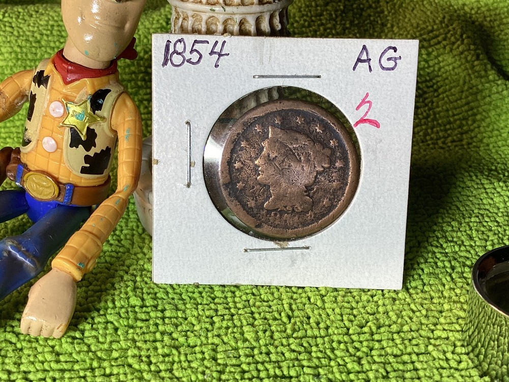 1854 BRAIDED HAIR LARGE CENT LOWER GRADE