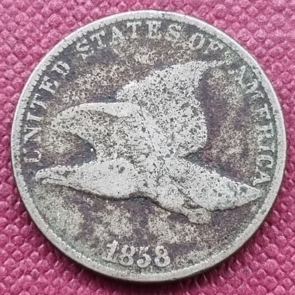 1858 Flying Eagle Cent 1c Better Grade Environmental Damage #55295
