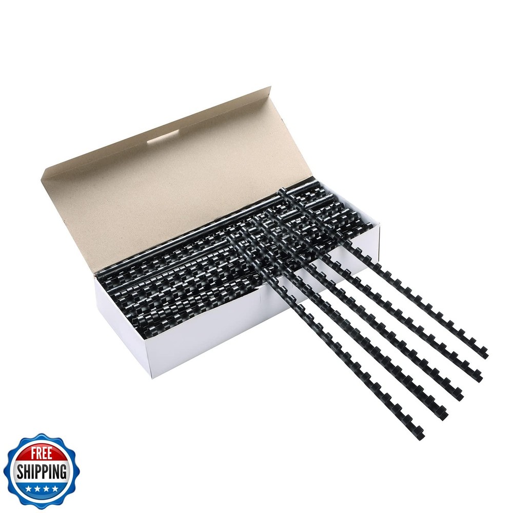 MYFULLY 100 Pack 21 Ring Plastic Comb Binding Spines | 1/4 Inch Diameter, 20