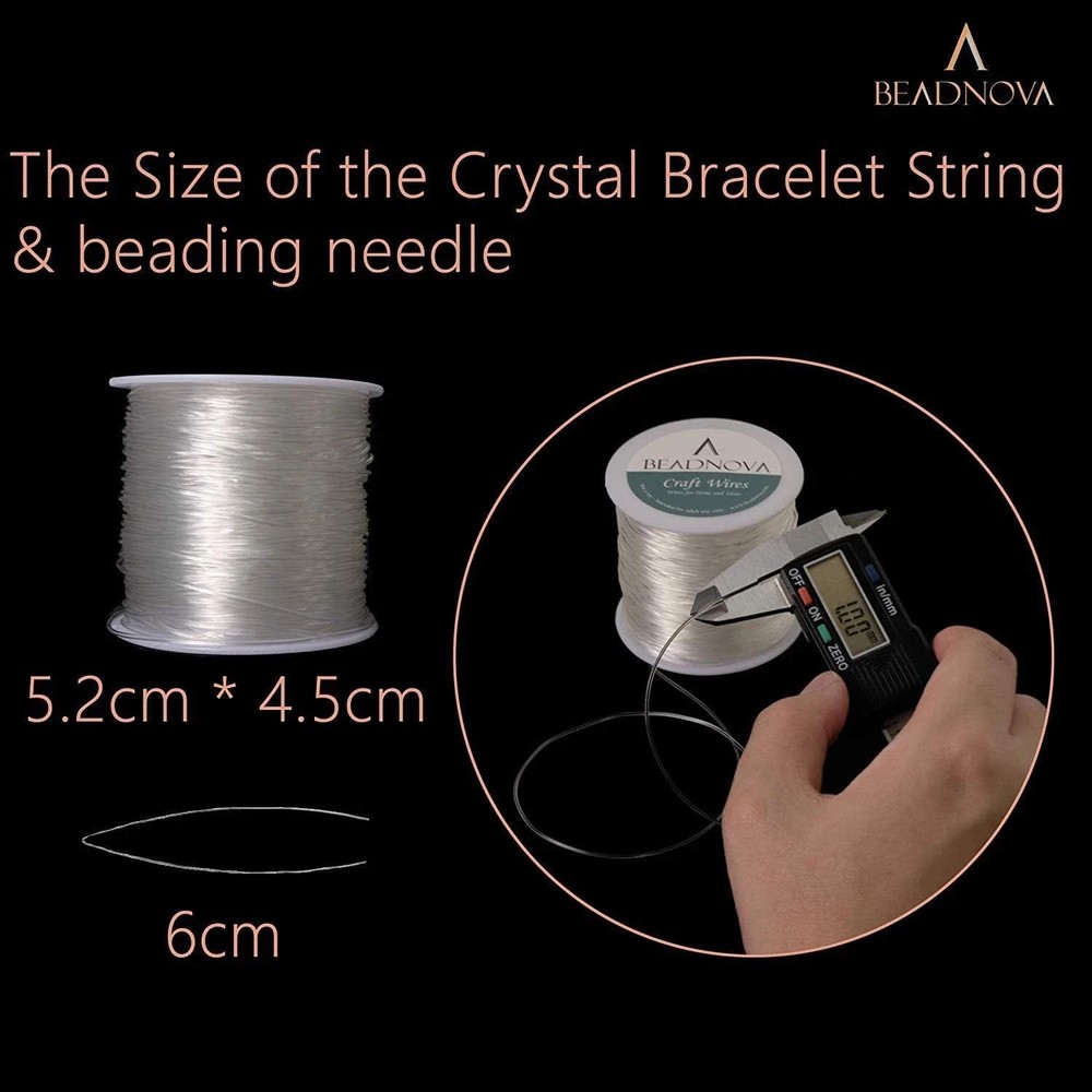 BEADNOVA 1mm Bracelet String Clear Craft Wire Stretch 1.0mm,