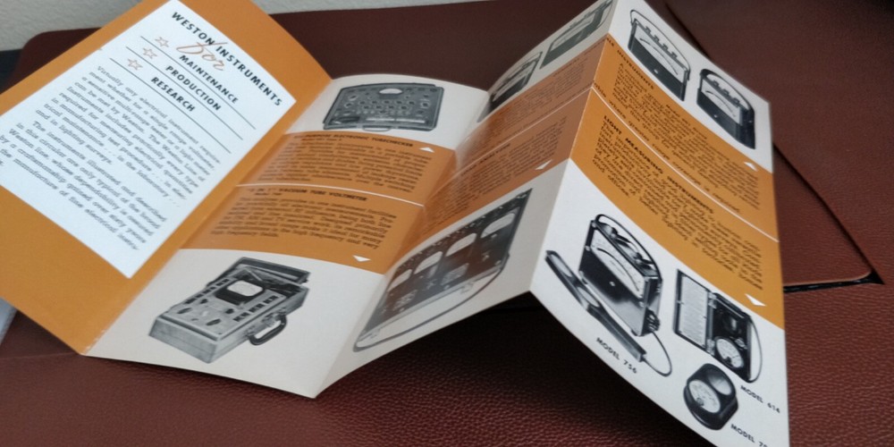 1954 Weston Instruments ~ Small catalog Brochure ~ Circuit testers etc ..
