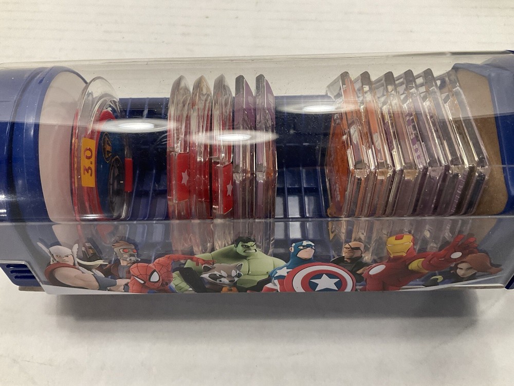 Disney Infinity Marvel Super Heroes Disc Holder Plus 12 Disc”s Read