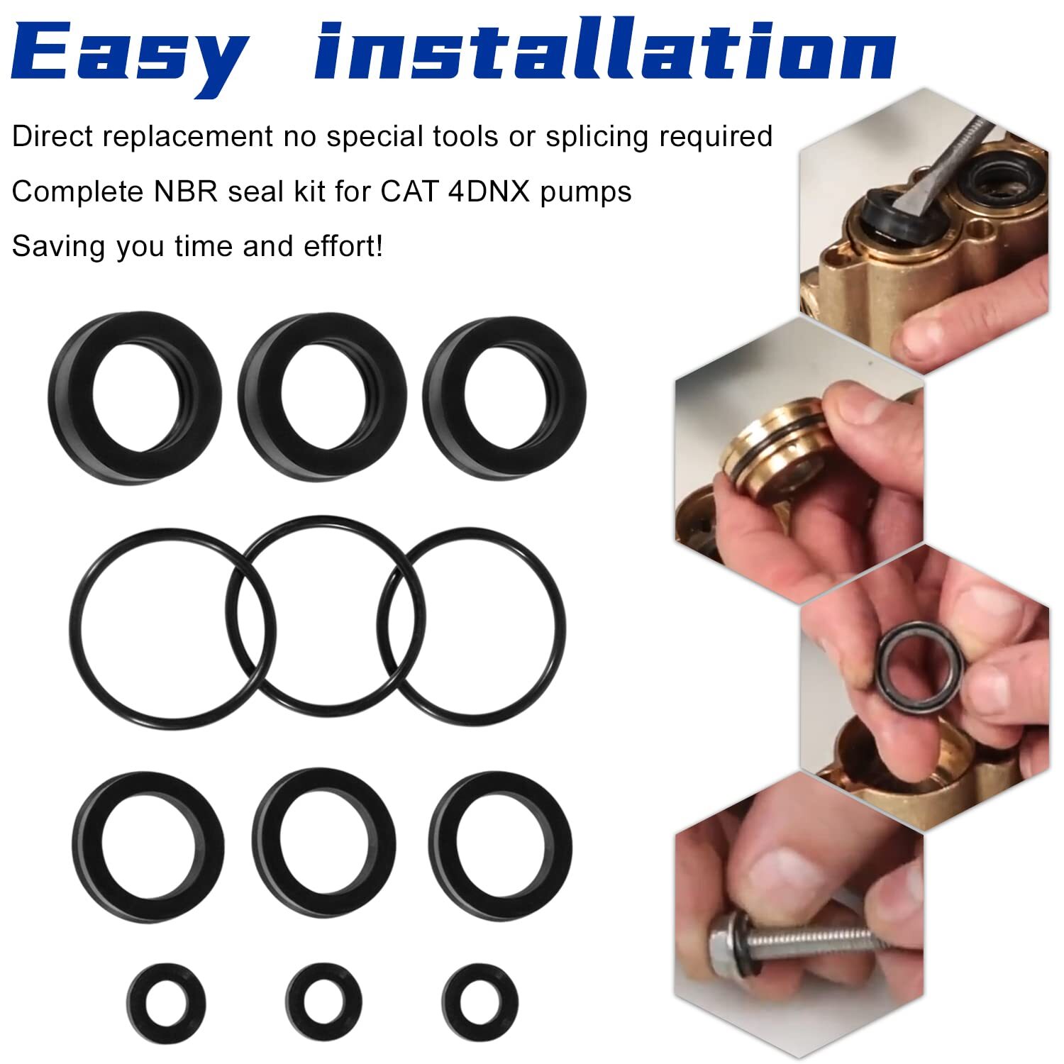 76975 Water Packing Seal Kit For Cat Pump 4DNX Series Pressure Washer Pump