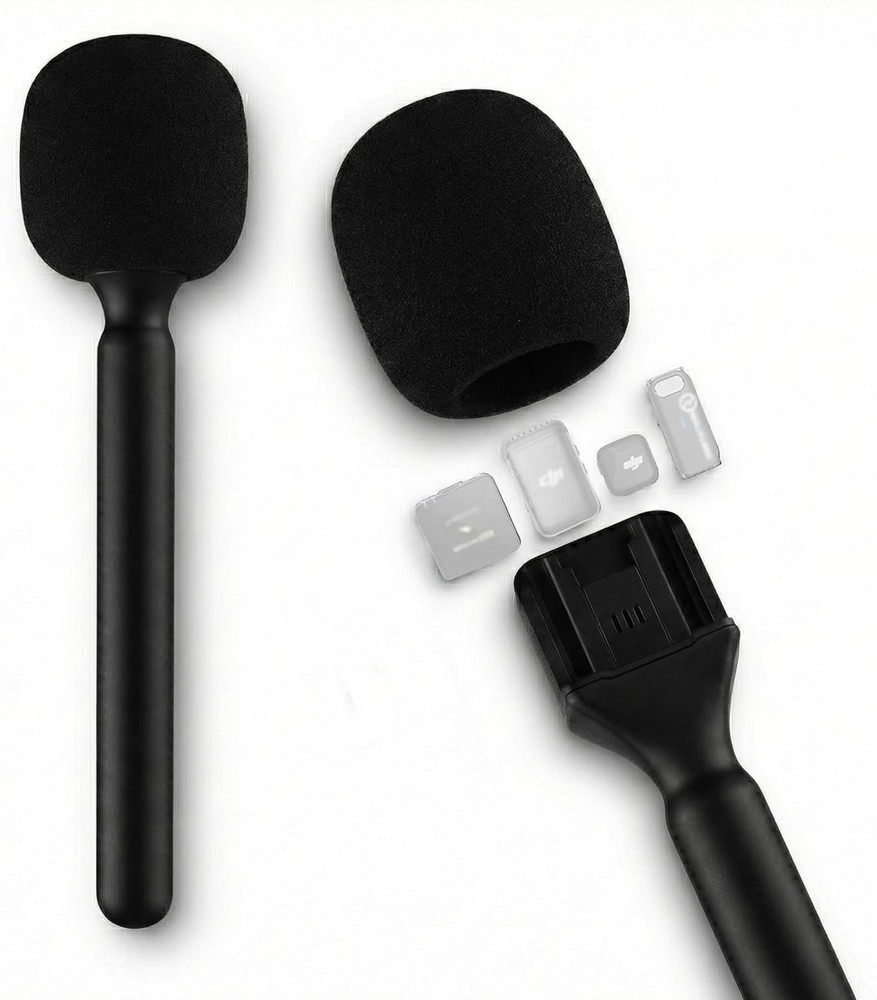 Wireless Microphone Handheld Adapter Stick - Interview Handle Mount for DJI Mic