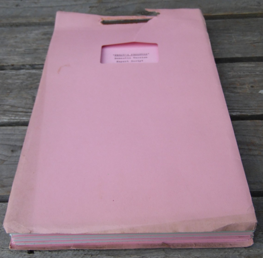 Vintage "PERCYS PROGRESS" Original Domestic Version Export Movie Script 1974