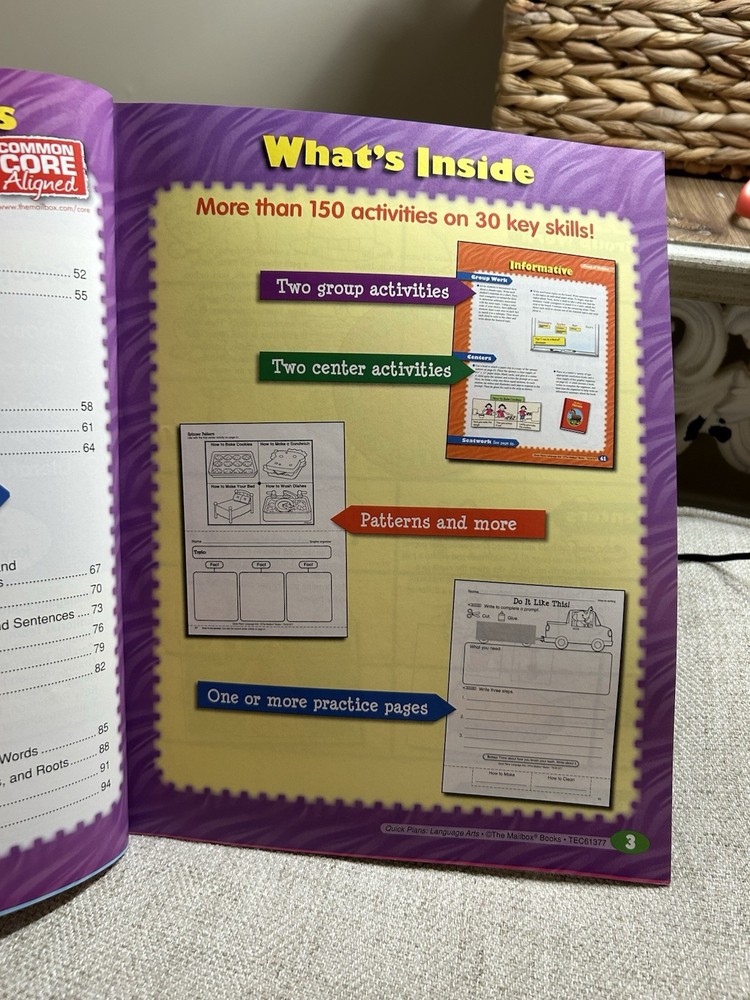 Grades K-1 The Mailbox Quick Plans Language Arts Workbook 2013 Homeschool EUC