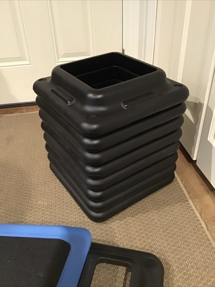 Set of 11 The Step Aerobics Platform & 10 Riser Steps Square w/ Angle Risers