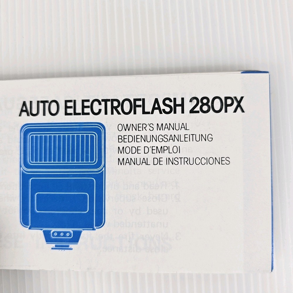 Minolta Auto Electroflash 280PX Flash Instruction Manual & Fold Out Insert