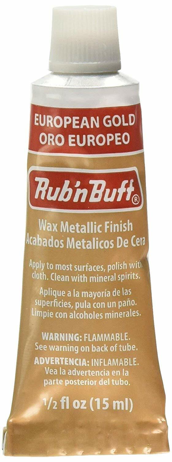 Amaco Rub 'N Buff Wax Metallic Finish, European Gold, 0.5-Fluid Ounce