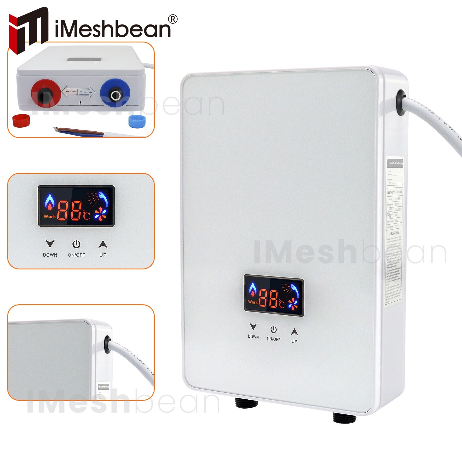 6500W Tankless Electric Hot Water Heater Instant Boiler On Demand Whole House