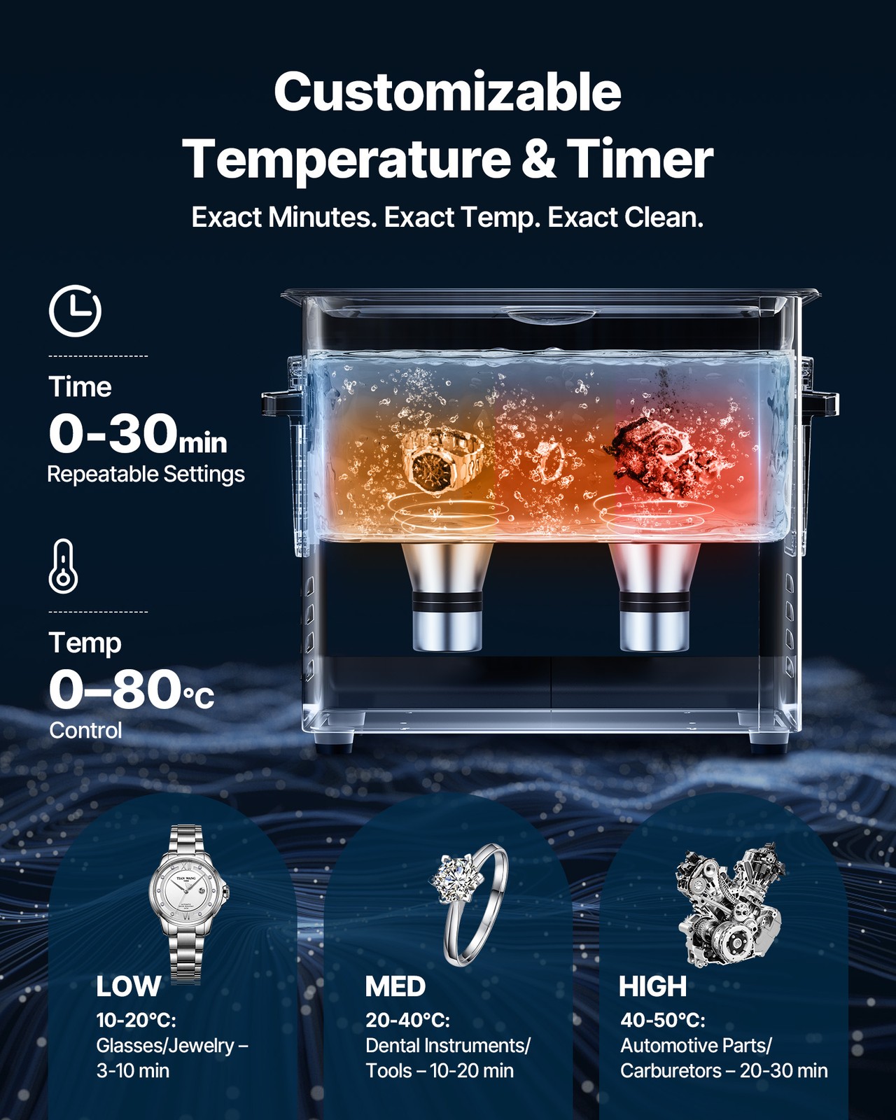 VEVOR 6L Ultrasonic Cleaner Machine with Cleaning Basket & Digital Display 120W