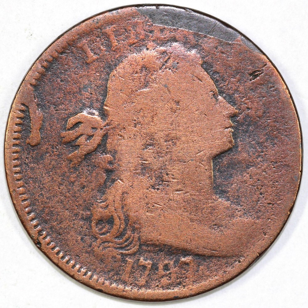 1797 1c S-131 Stemless Draped Bust Large Cent