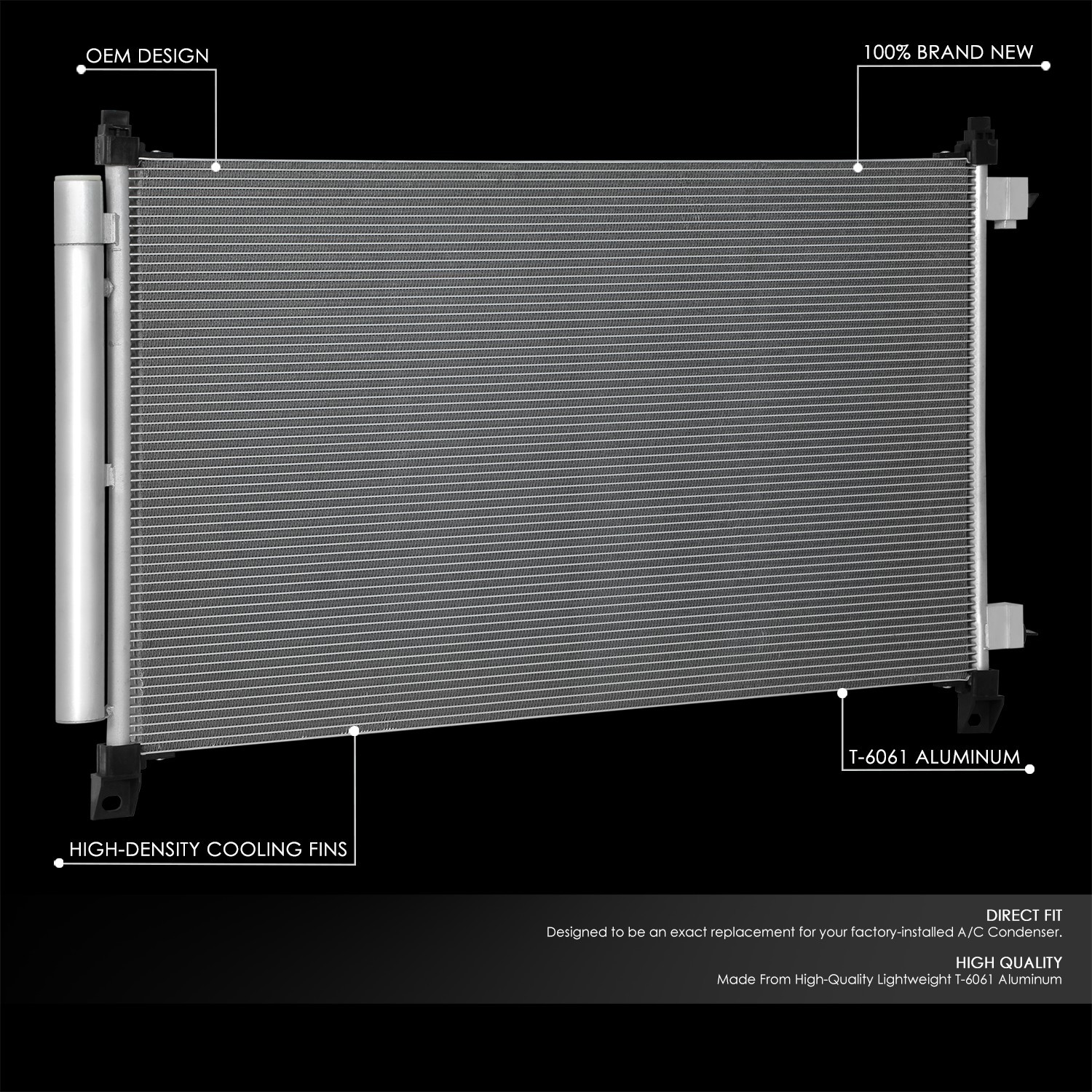For 2014-2020 Nissan Rogue Factory Style Aluminum A/C Condenser Replacement