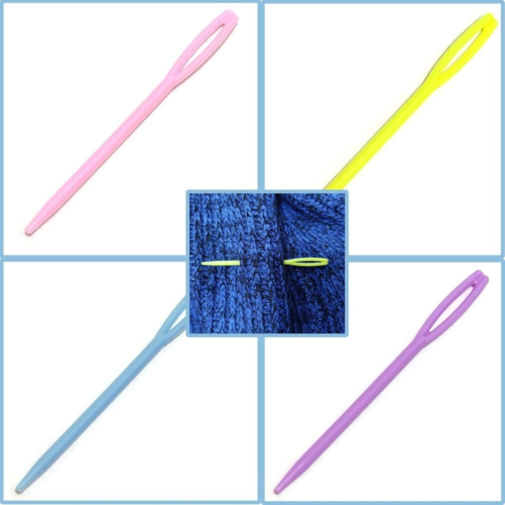 52Pcs 2.7 Large Eye Plastic Sewing Needles, Learning, Yarn, Darning, Tapestry,