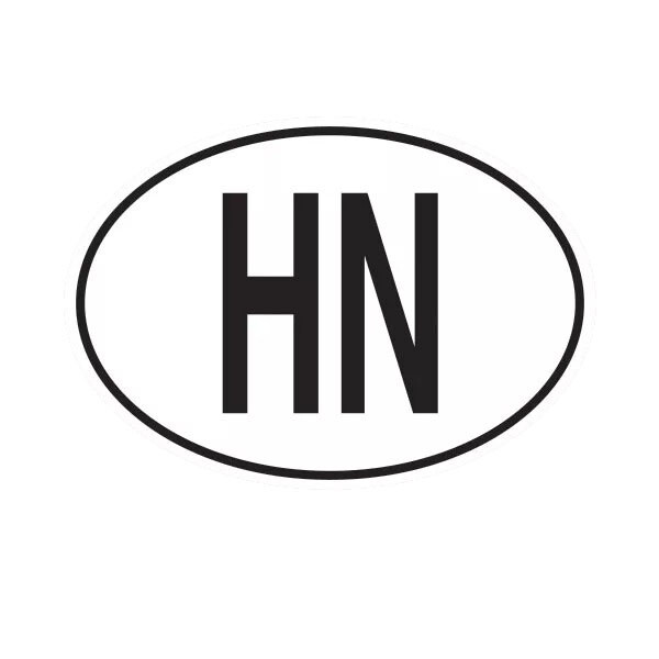 HN Honduras Country Code Oval Sticker Decal