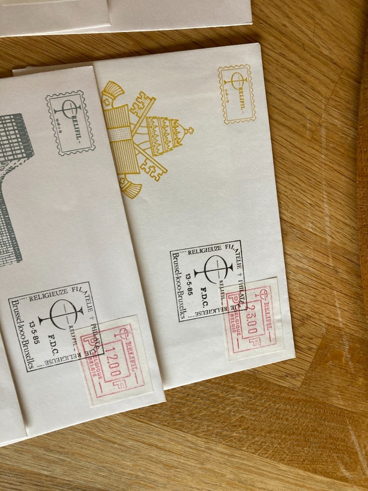 Belgium 10 FDC covers all frama label types