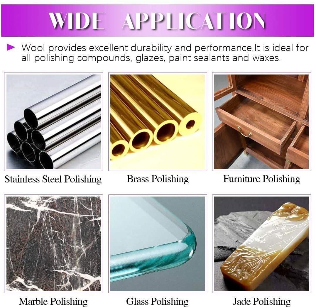 1/2/3 Inch Wool Felt Polishing Buffing Wheel + Pad For Angle Grinder Rotary Tool