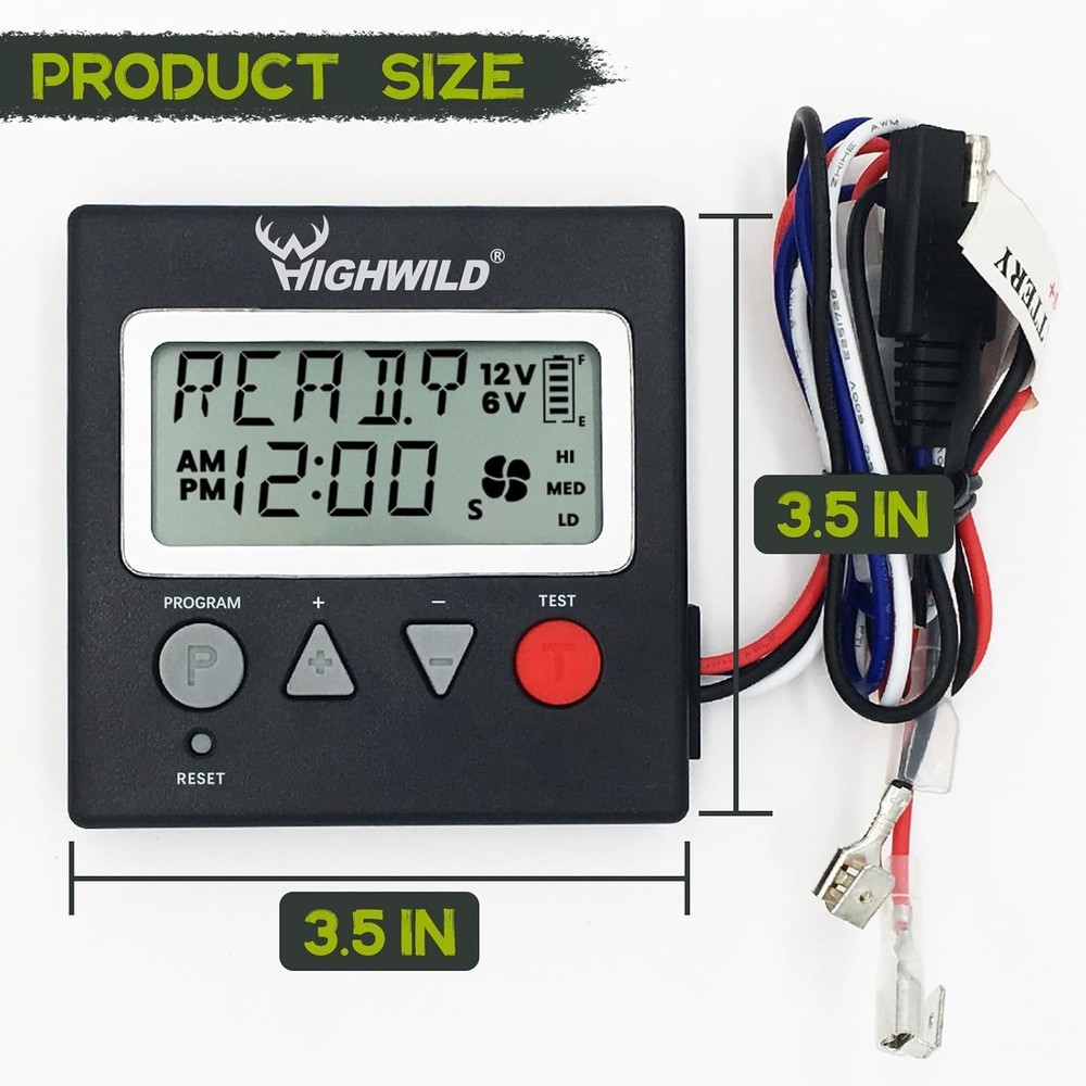 Efficient 6/12 Volt Deer Feeder Digital Timer - 8 Programmable Feed Times