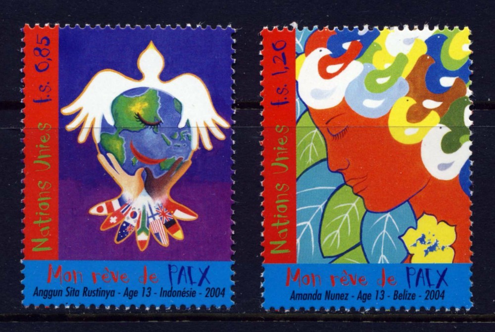 UN - Geneva . 2004 My Dream for Peace (429-30) . Mint Never Hinged