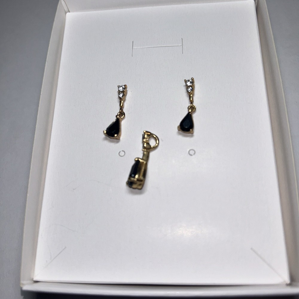Costume Earrings With Matching Pendant
