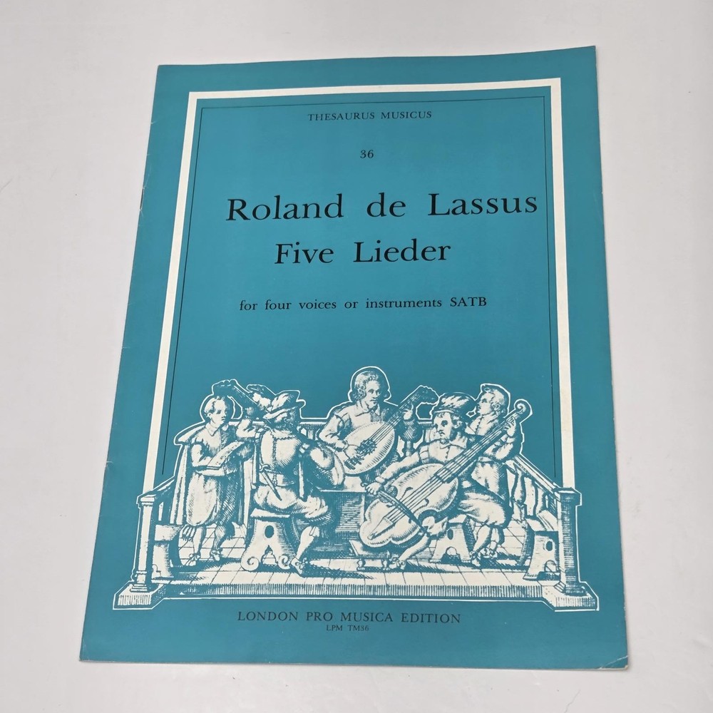 Roland de Lassus Five Lieder Music Sheet SATB