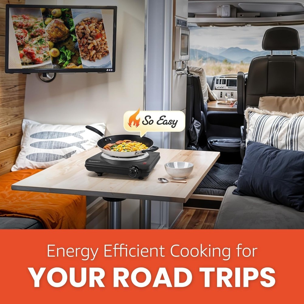 Single Coiled Electric Burner - 9" Compact Design for Efficient Cooking Anywhere