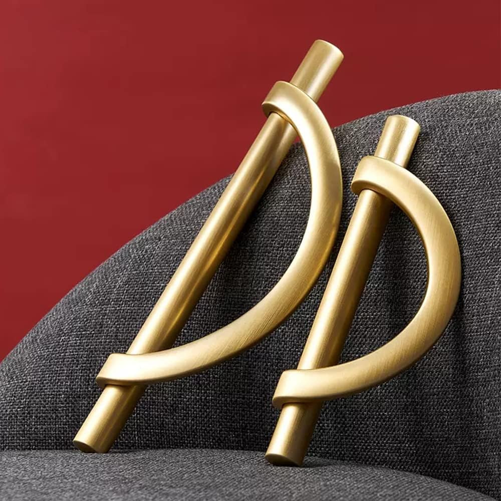 Brushed Gold Cabinet Pulls Drawer Pulls, Half Moon Shape Cabinet Pulls Gold Dres