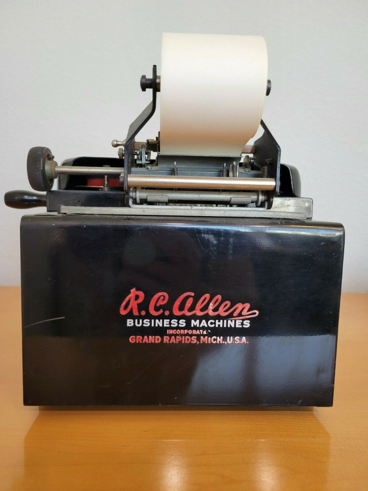 Vintage RC Allen Figuring Machine Adding Subtracting Nice Condition circa 1940's