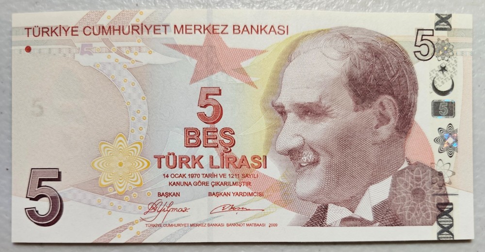 Turkey 5 Lira 2009 Unc