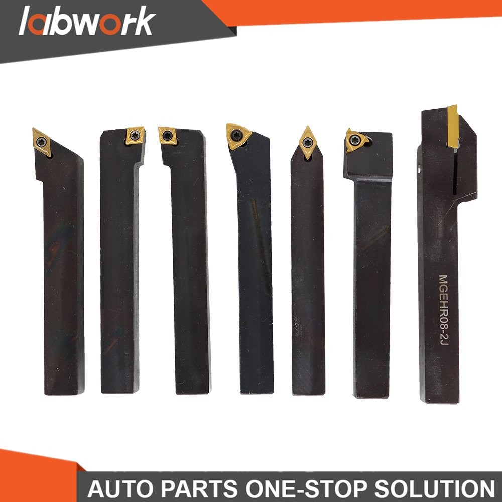 Labwork 1/2" Lathe Turning Tools+Indexable Carbide Inserts With Storage Box 7Pc