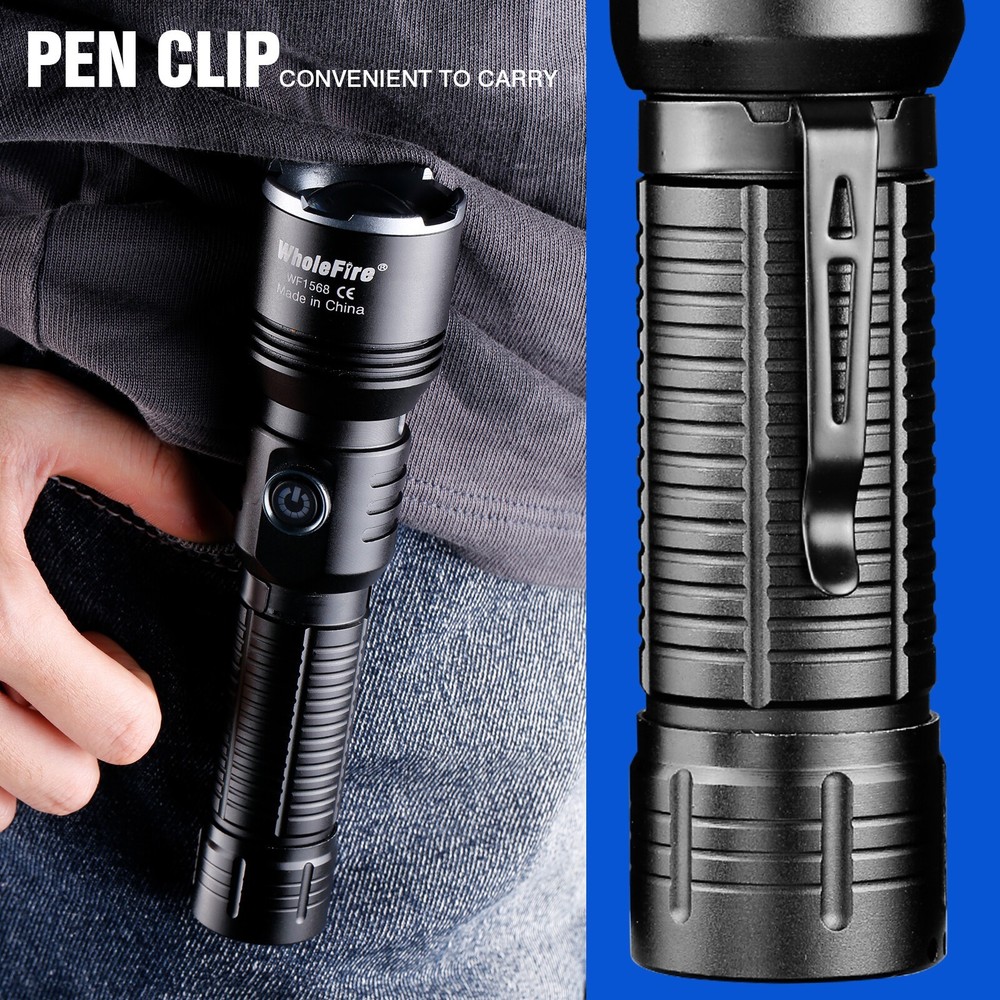 Super Bright 5000000Lumen 2Modes LED Flashlight Rechargeable Tactical Work Light