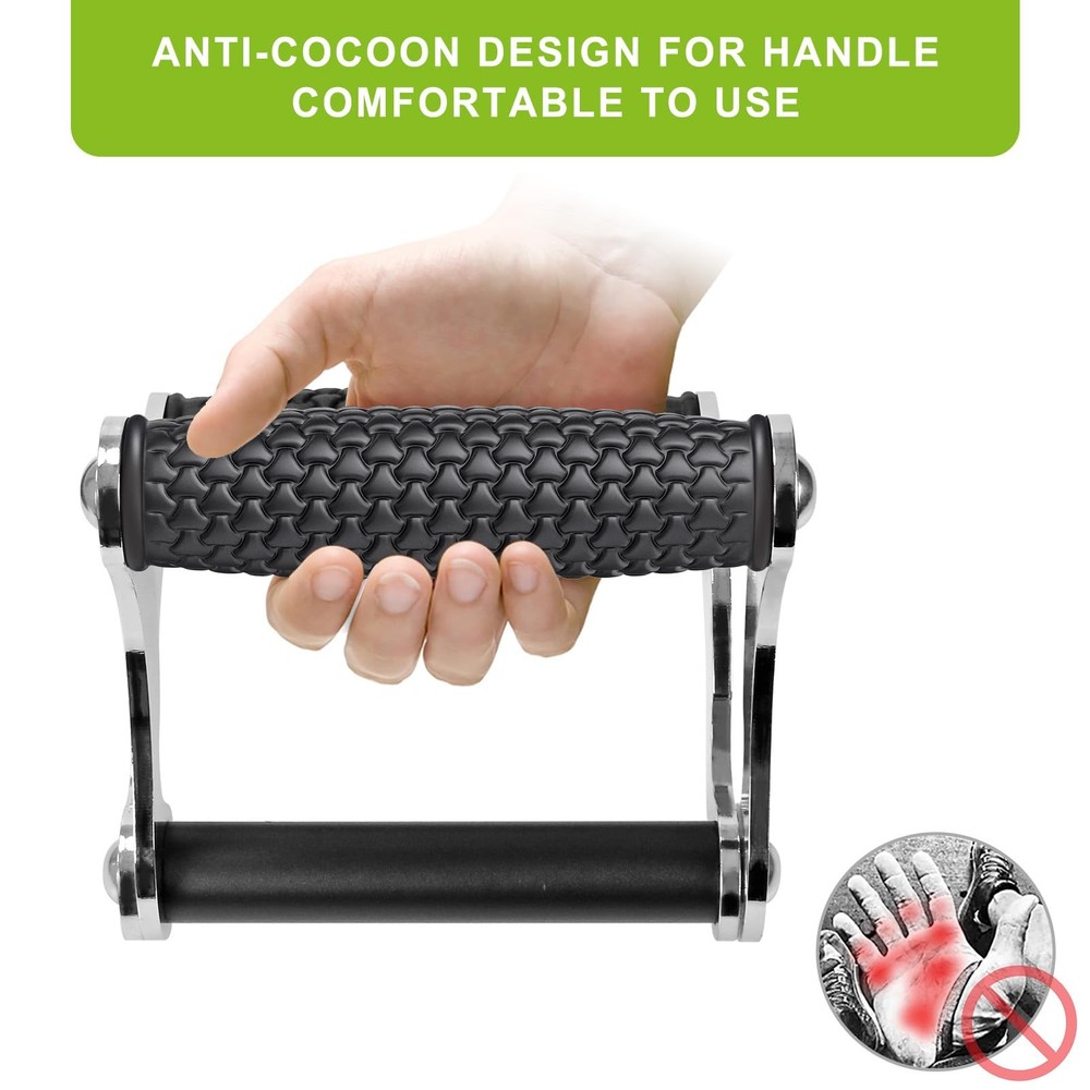 V Bar Landmine Handle Attachment, Solid Landmine Double D Handle T Row Attach...